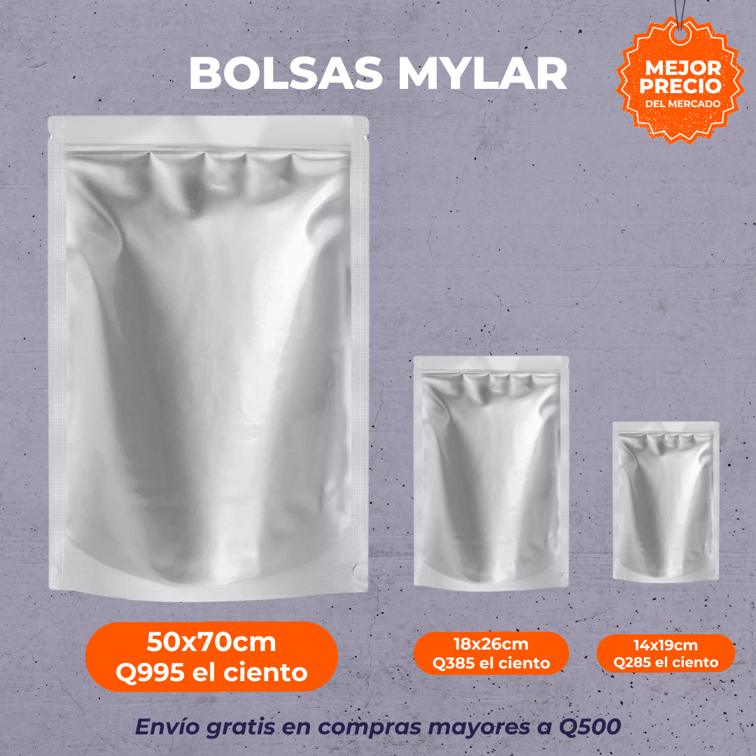 Pack 100 Bolsas Mylar L (50.8x70.2cm)